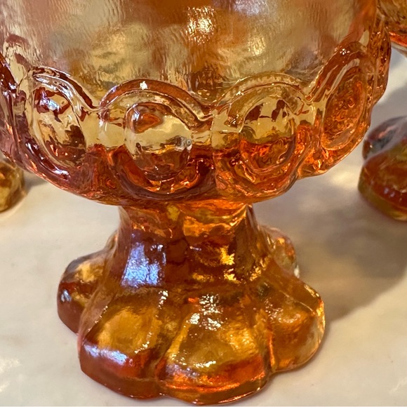 Vintage MCM  Set of 4 Franciscan Madeira by Tiffen Pumpkin Goblets 5.5" - Picture 4 of 10